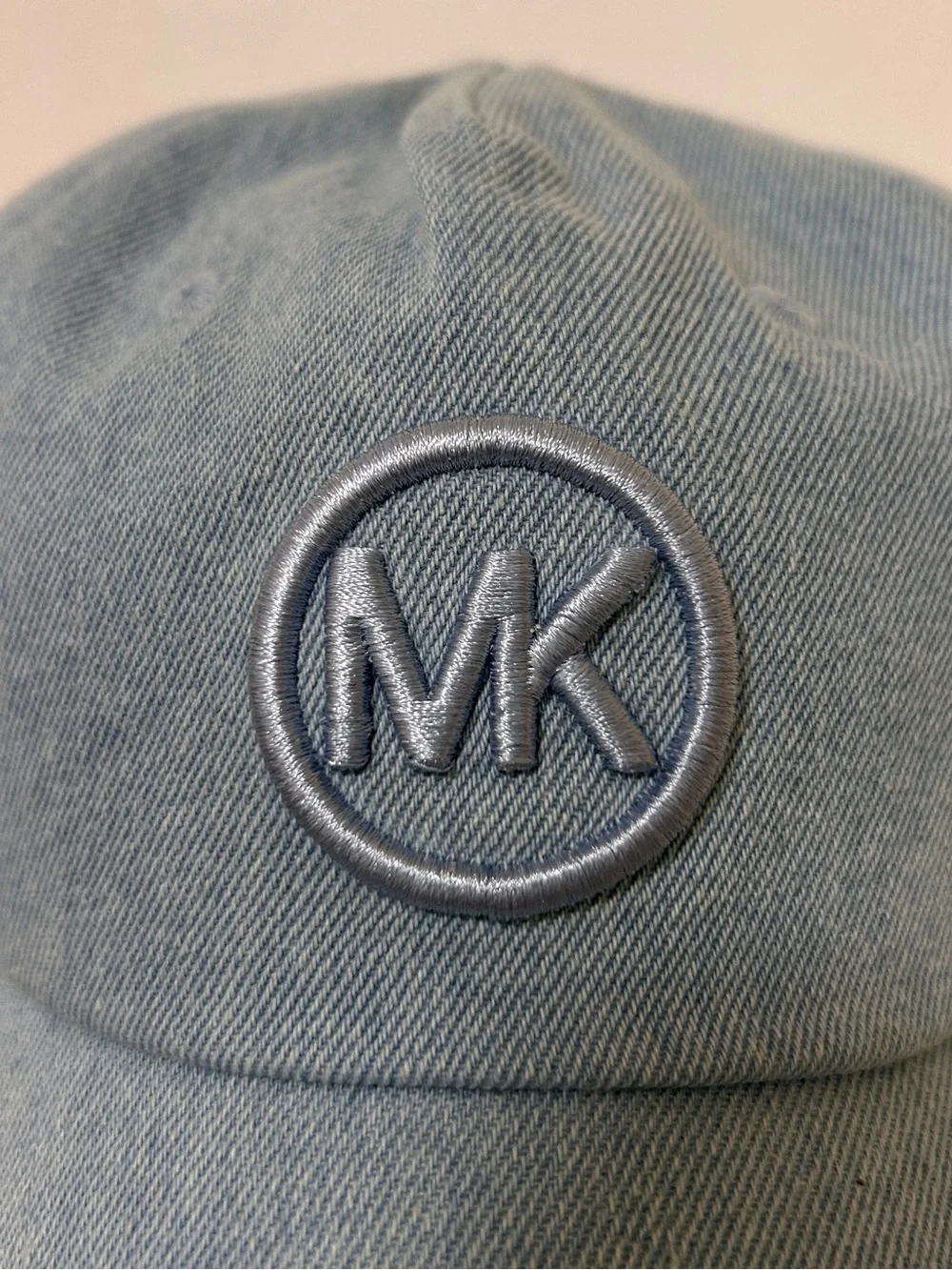 NWT Michael Kors Dusty Blue MK Embroidered Logo Baseball Cap